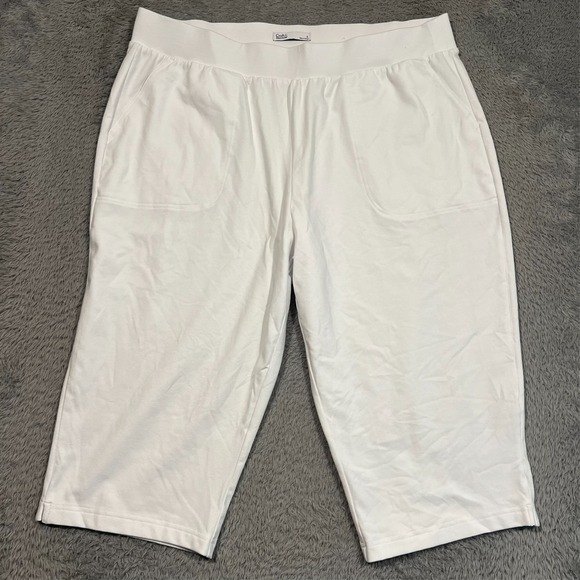 Craft & Barrow Pull On Clam Digger Capri Pants Women's XL White Elastic Waist - Picture 1 of 12